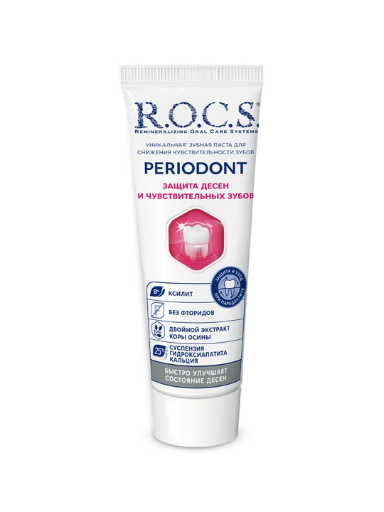 R.O.C.S. PERIODONT Tish pastasi, tish va og‘iz shilliq himoyasi, 94 g