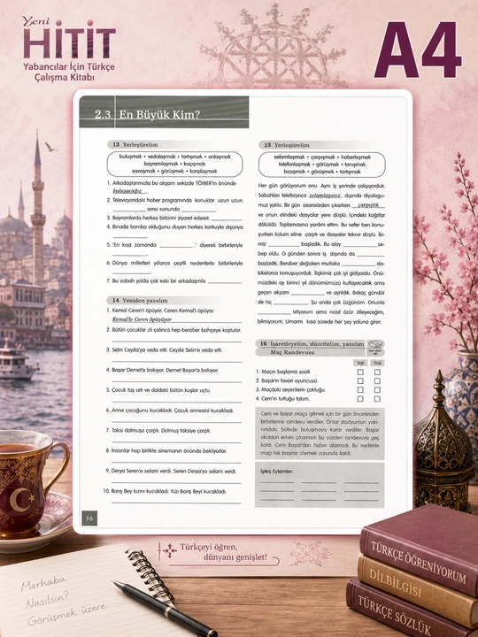 “Yeni Hitit 2 — Chet elliklar uchun turk tili mashq kitobi.”