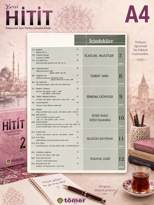 “Yeni Hitit 2 — Chet elliklar uchun turk tili mashq kitobi.”