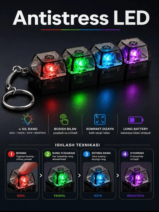 Антистрессовый брелок с RGB-подсветкой, милая игрушка