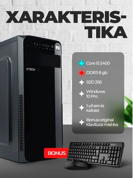 Ofis, uy va o'qish uchun shaxsiy kompyuter, Windows o'rnatilgan, Intel Core i5, 256 GB SSD