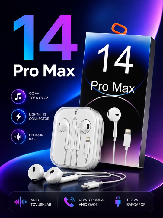 Simli quloqchinlar Lightning va Type-C ulagichli, iPhone va android smartfonlari uchun - 