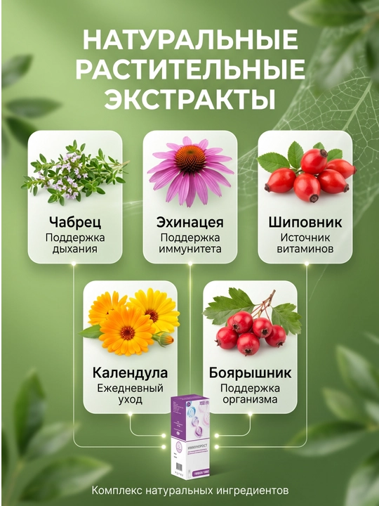 Immunitet uchun o‘simlik siropi 150 ml, Immunorost. Bolalar va kattalar
