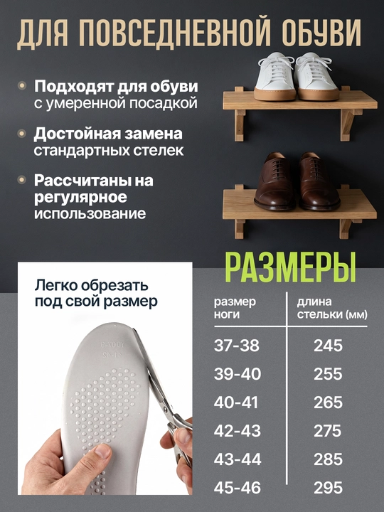 Стельки для обуви AIRSTEP стельки из натуральной кожи для повседневного комфорта