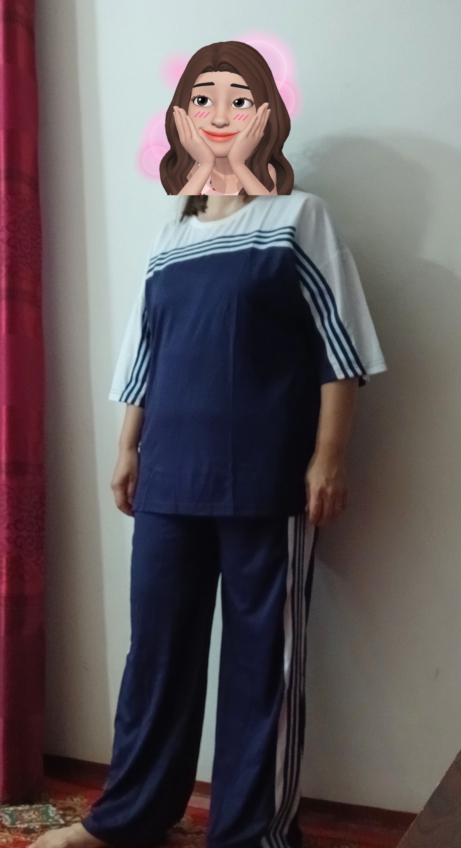 MONIKA Ayollar kostyumi, dvoyka, keng bichim, keng shim