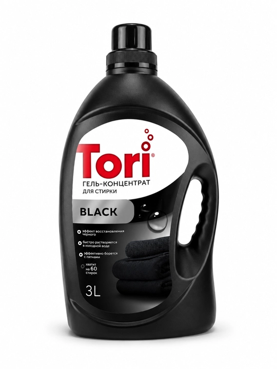 Гель для стирки Tori для одежды, 3 л / 2 л, для черного, белого и цветного белья