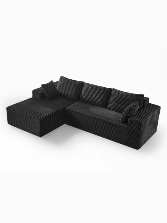 Yumshoq karkassiz L-shakldagi divan, zamonaviy uy va relax uchun mebel seti