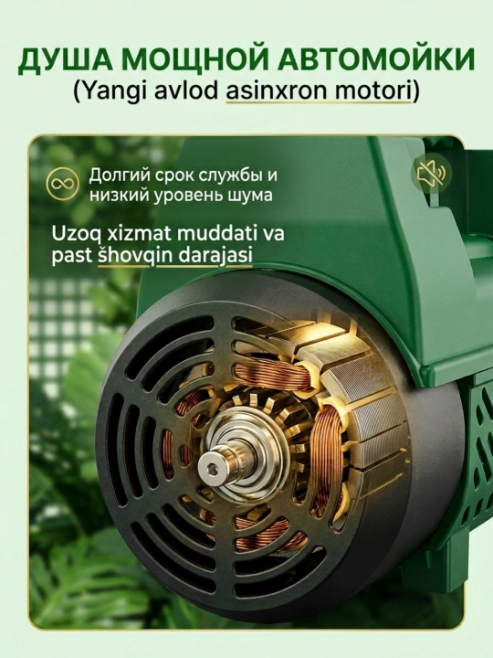 2200 Vt yuqori bosimli avtomobil yuvish mashinasi, avtomobil yuvish