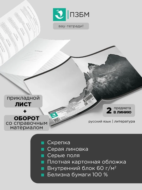 Комплект предметных тетрадей A5, 48 л, в клетку и линию,10-12 шт, со справочной информацией
