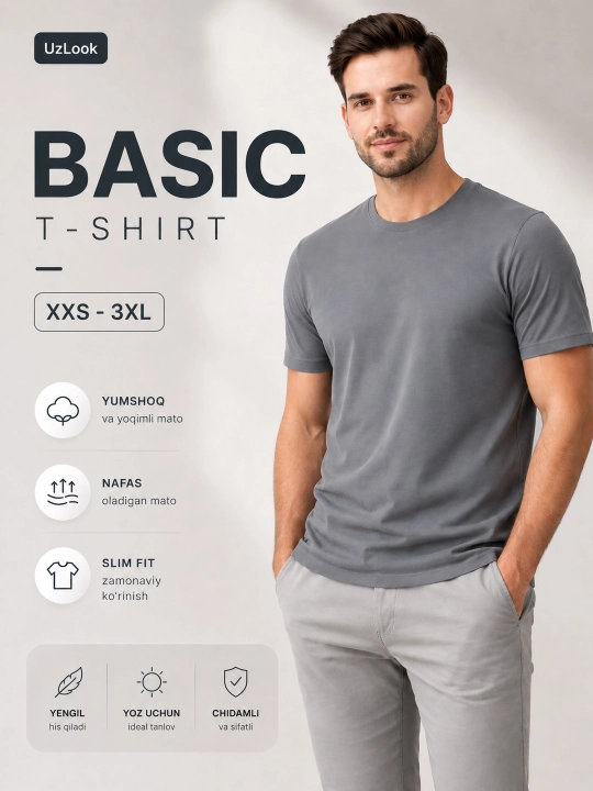 Футболка UzLook для мужчин и женщин, хлопковая дышащая, XXS–3XL - 
