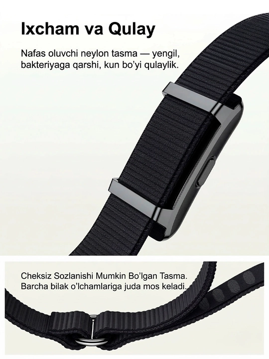 Metall fitnes-bilaguzuk Y25, puls o‘lchagichli, suv o‘tkazmaydigan, qora rangda