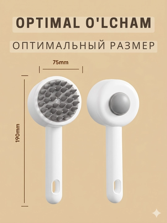 Силиконовая щетка-массажер для мытья животных с дозатором для шампуня, кошек и собак