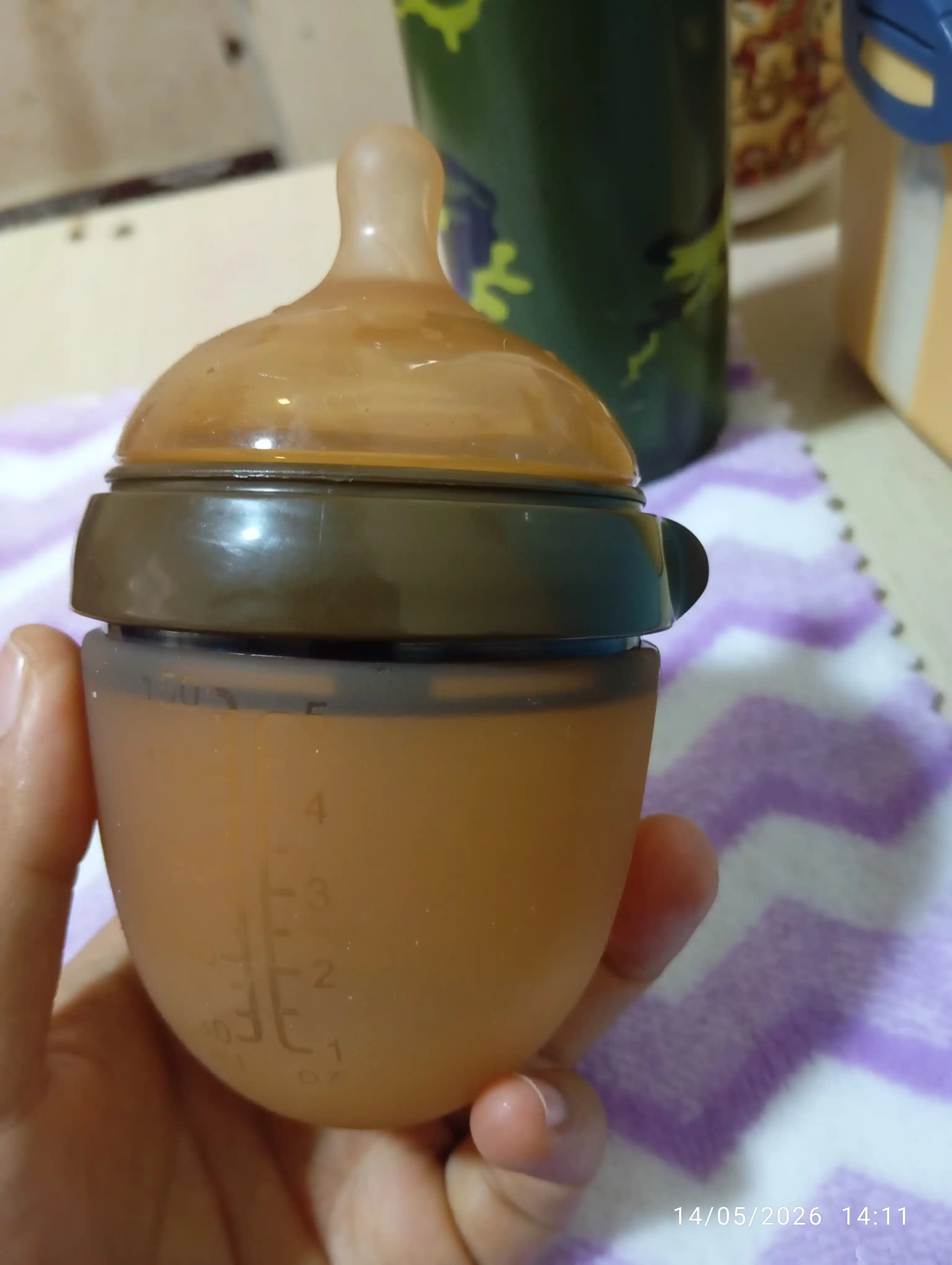 Детская бутылочка для кормления, с ручкой, силиконовая соска 150ML