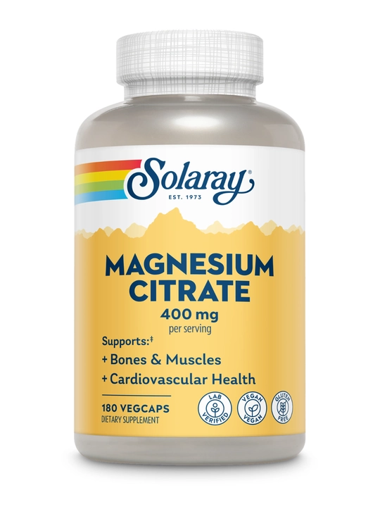 Solaray, Magnesium Citrate, цитрат магния, хелат, 400 мг, растительные капсул, США