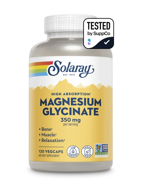 Solaray, Magnesium Glycinate, глицинат магния, хелат, 350 мг, растительные капсул, США