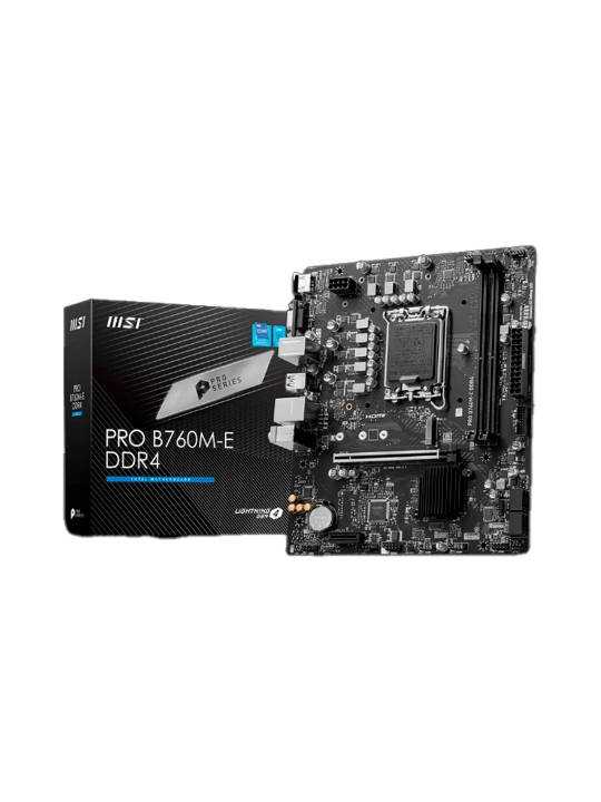 MSI PRO B760M-E ona platasi — DDR4, LGA1700, Intel 12/13/14 avlod