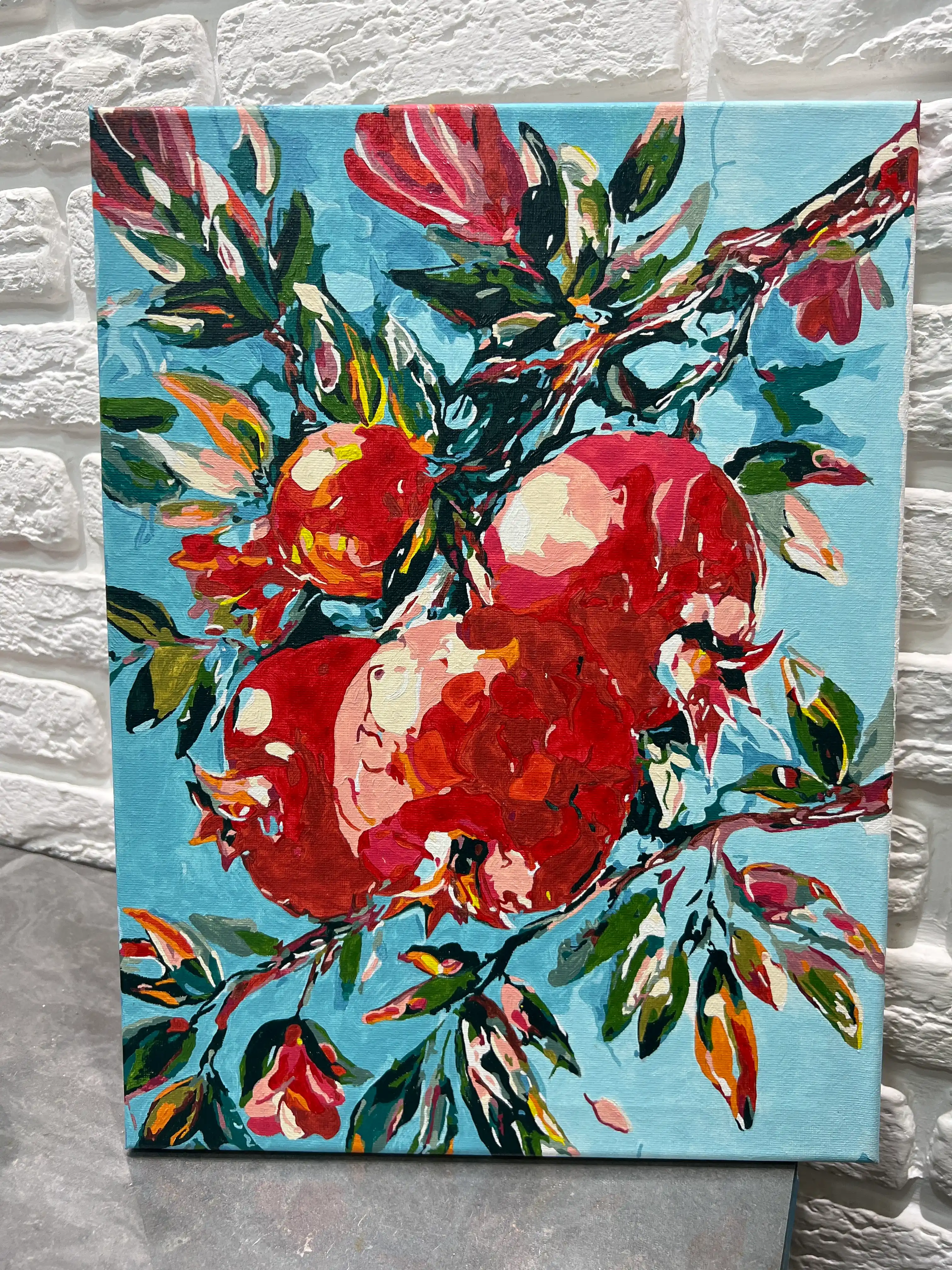 Raqamlar bo'yicha rasm Skystore Gullar, asosli ramkaga tortilgan, 30x40 sm