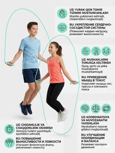 Спортивная скакалка для фитнеса и кроссфита, регулируемая, с функцией качания