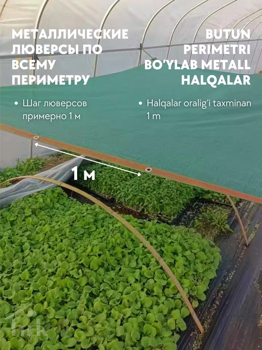 Issiqxona va poliz uchun soya beruvchi bog‘ to‘ri
