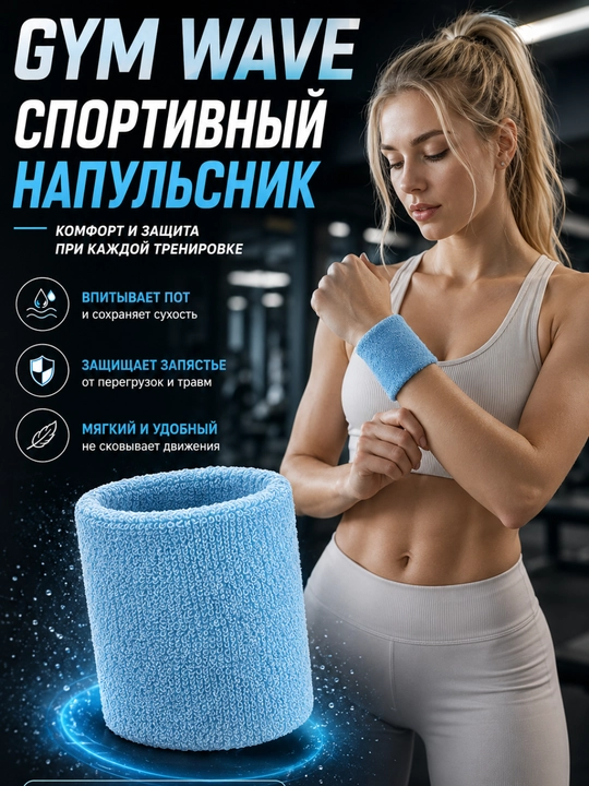 Спортивный напульсник, напульсник для фитнеса, впитывающий пот напульсник - 