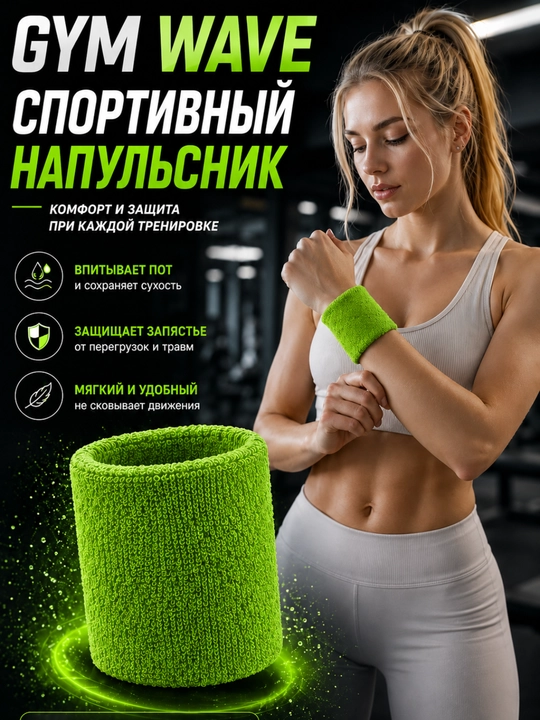 Спортивный напульсник, напульсник для фитнеса, впитывающий пот напульсник - 