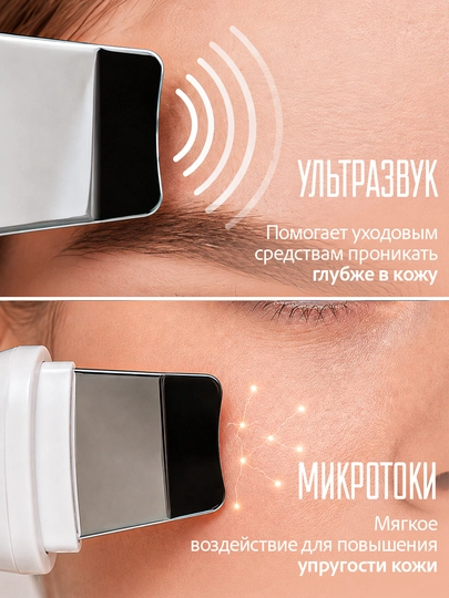 Ультразвуковой аппарат для чистки лица и лифтинга Sonic Skin Scrubber с USB зарядкой