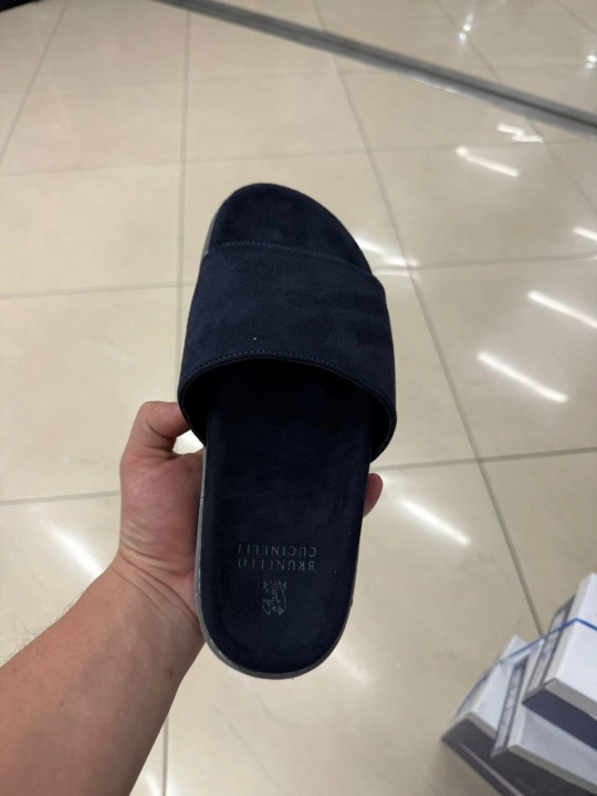 Мужские тапочки Brunello Cucinelli, летние тапочки из натуральной кожи, 39-43