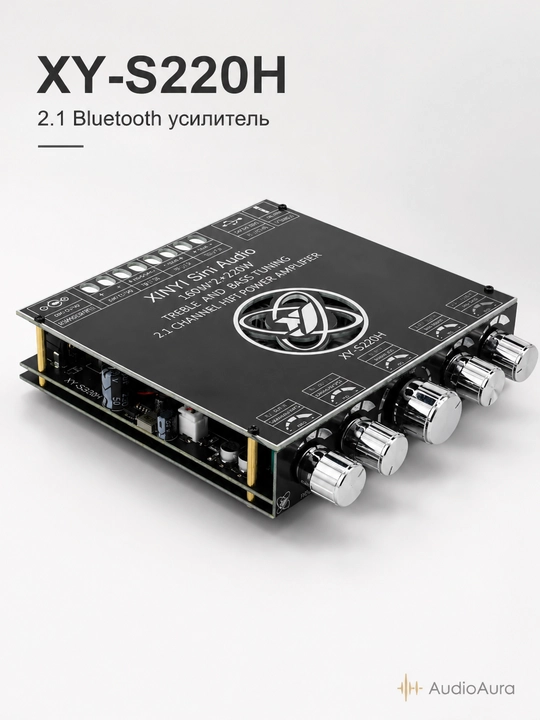 XY-S220H 2.1 kanalli kuchli bassli ovoz kuchaytirgichi, sabvuferli 160 W × 2 + 220 W