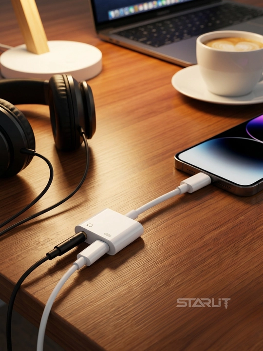 Адаптер-разветвитель Type-C, 2 в 1—зарядка и наушники,USB-C splitter, аудио+зарядка, 12 Вт