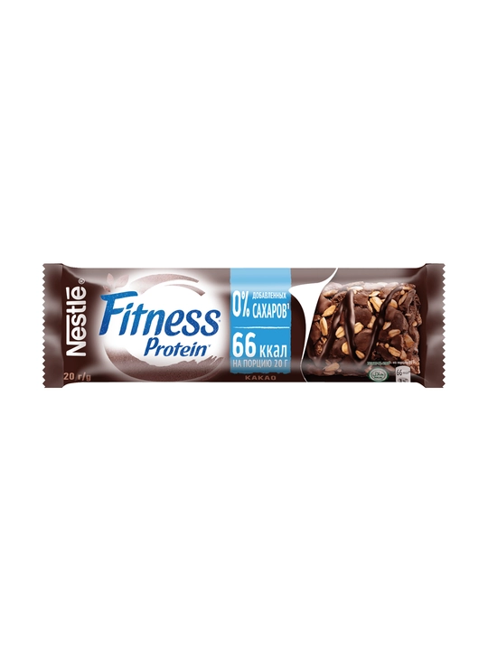 FITNESS®. Мультизлаковый протеиновый батончик шоколадный без добавленных сахаров 20 г 16шт