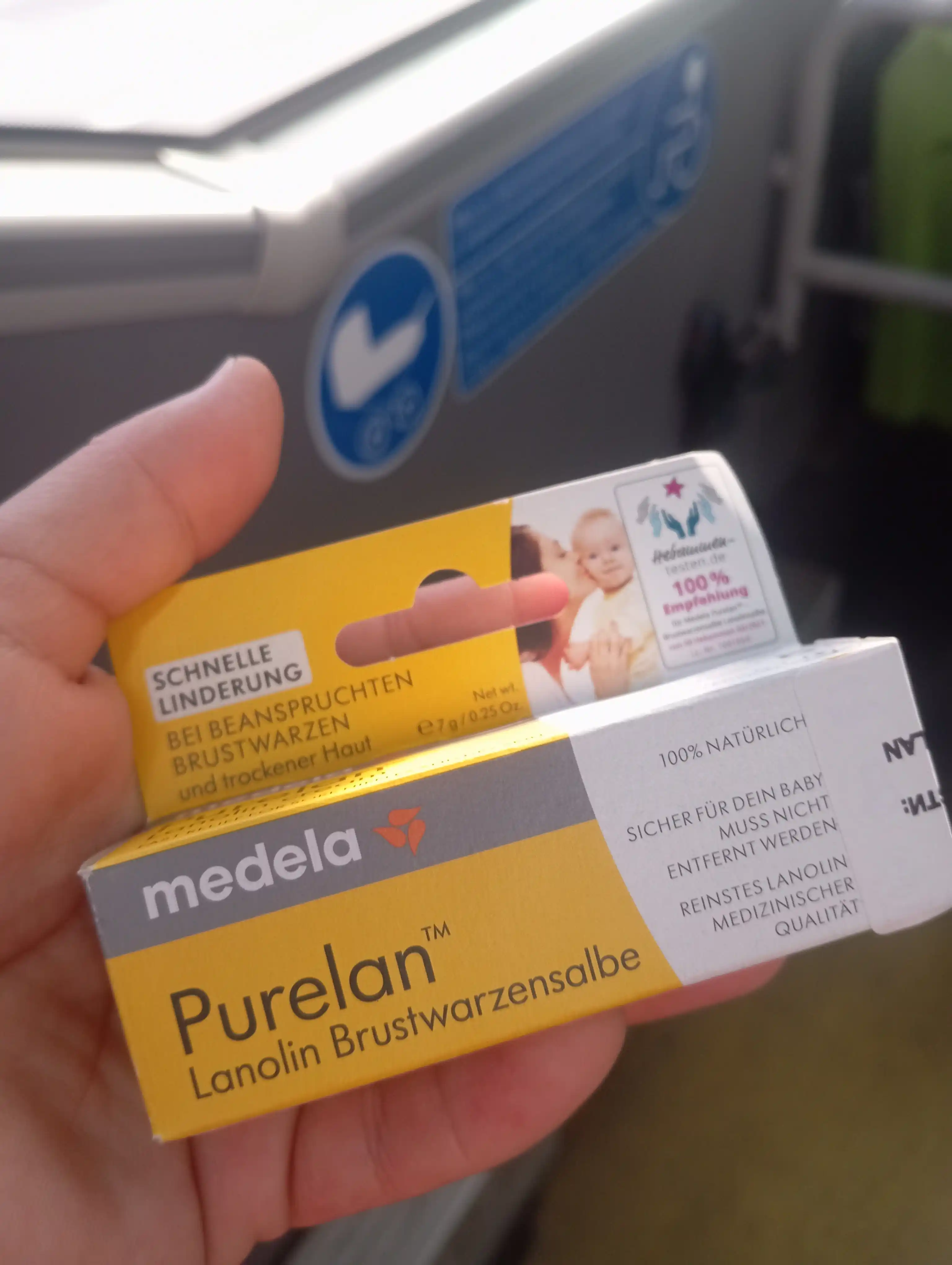 Ланолиновый крем для сухой кожи, Medela Purelan Natural, 7 г, маленький тюбик