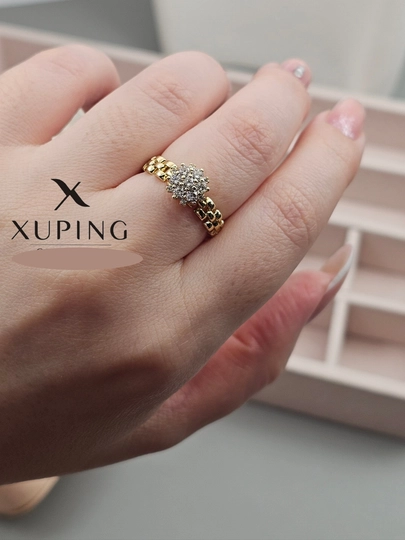 Кольца женские XUPING STAINLESS STEEL — ANORMI-UZUKXUPINGSTAINLESSSTEEL2-ЖЕЛТ-17