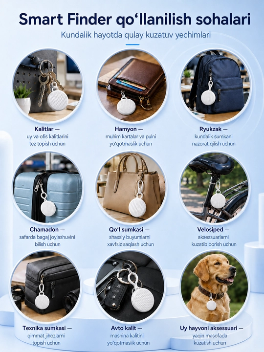 Умный Bluetooth-трекер Smart Finder F26 для ключей, сумки и багажа