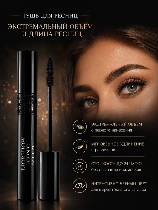 Тушь для ресниц, водостойкая, черная, Cabaret тушь, Dior тушь