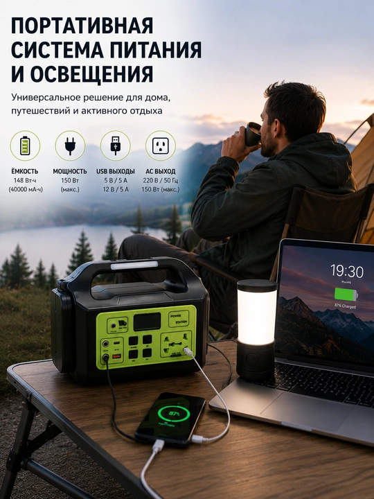 Portativ quvvatlantirish va yoritish stansiyasi - 