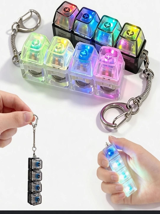 Antistress brelok, mexanik klaviatura tugmalari (Switch Tester), 4 talik, RGB chiroqli - 