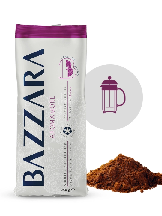 Кофе молотый "Bazzara Aromamore", 250 гр, 70% арабика-30% робуста, Италия