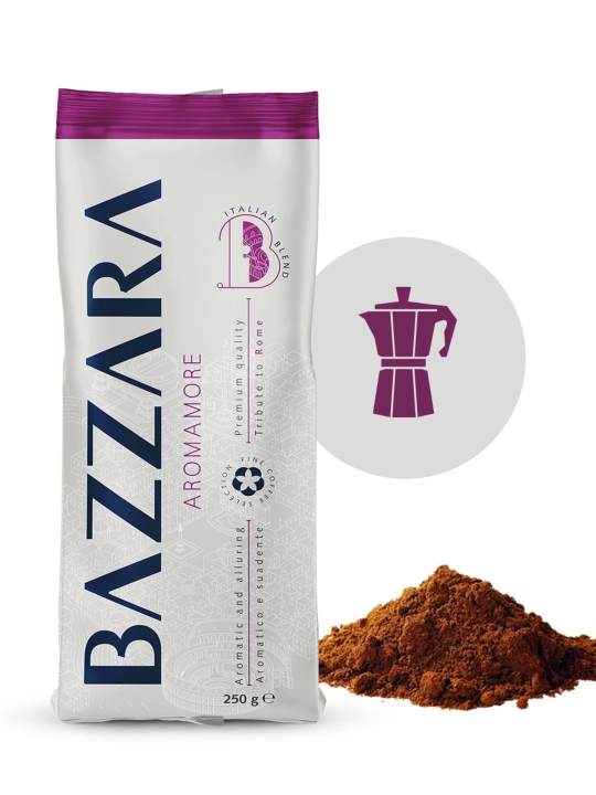 Кофе молотый Bazzara Aromamore, 250 г, арабика/робуста, средняя обжарка - 