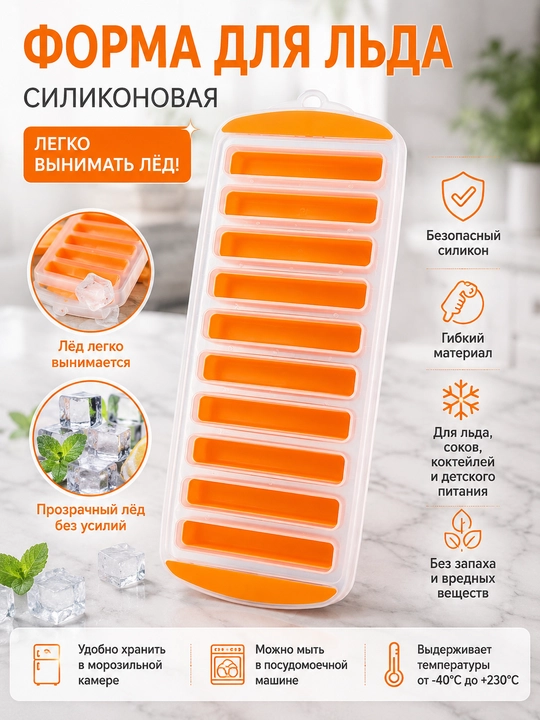 Силиконовая форма для льда гибкая форма для заморозки кубиков льда - 