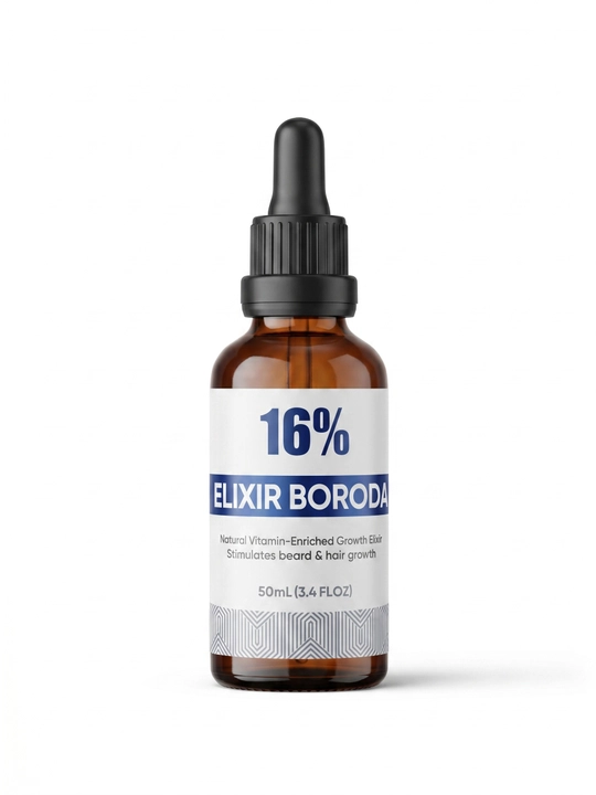Elixir Boroda 16% Minoksidil – soch va soqol o‘stirish eliksiri 50 ml