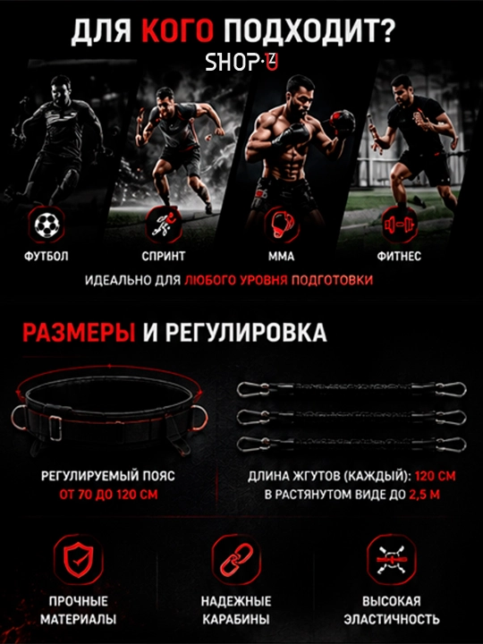 Парашют для бега Profit MDK-079 / резинка сопротивления для бега и футбольных тренировок