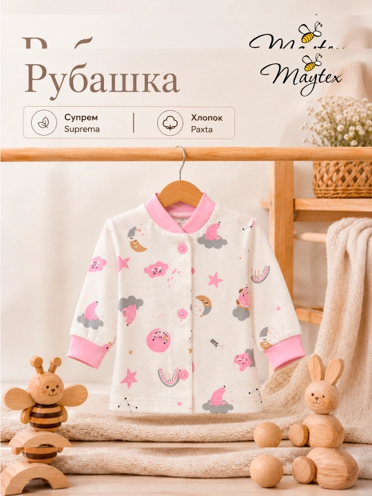 Bolalar ko'ylagi MAYTEX, suprem paxta - 