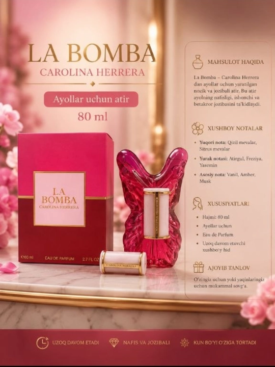 Ayollar uchun feramonli atir, 80 ml, 10 ml