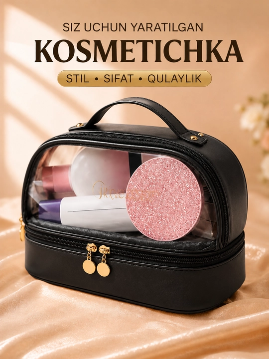 Премиальная косметичка органайзер большого объема