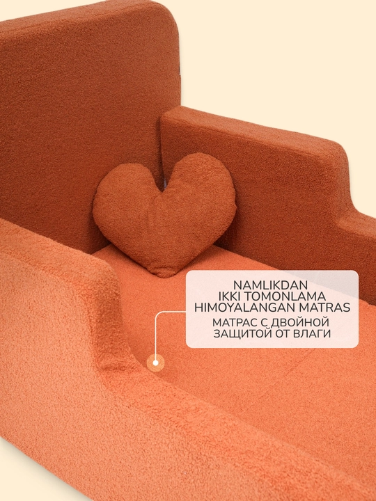 Bolalar karavoti, sinchsiz, 180 × 100 sm, TEDDY matrasi va Kiddo hoshiyalari bilan