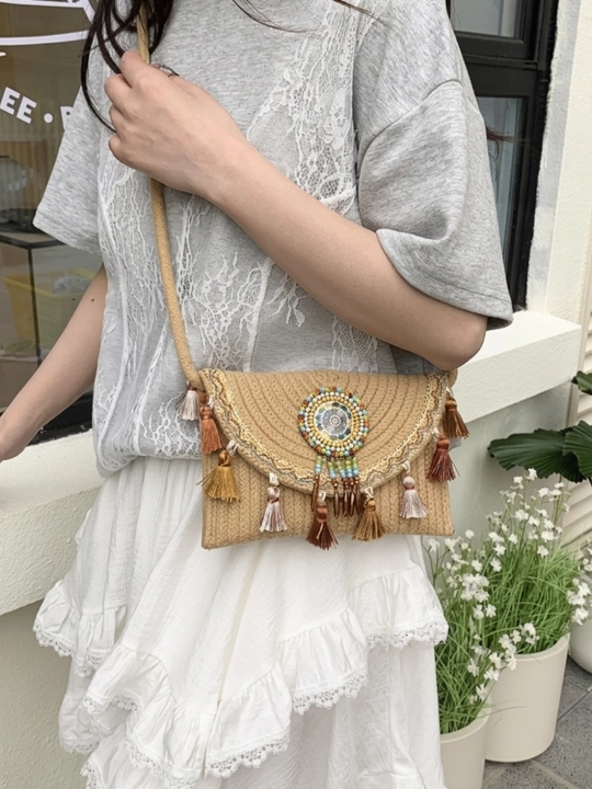 Плетёная сумка в этническом стиле Женская сумка в стиле boho