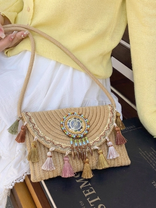 Плетёная сумка в этническом стиле Женская сумка в стиле boho