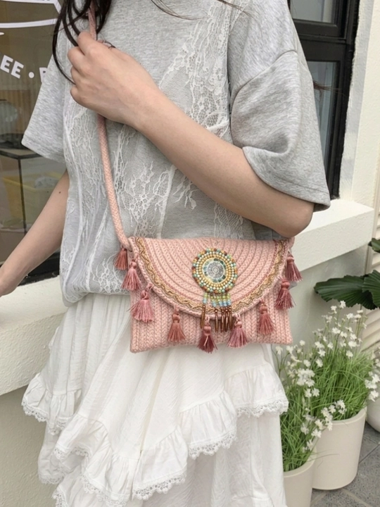 Плетёная сумка в этническом стиле Женская сумка в стиле boho