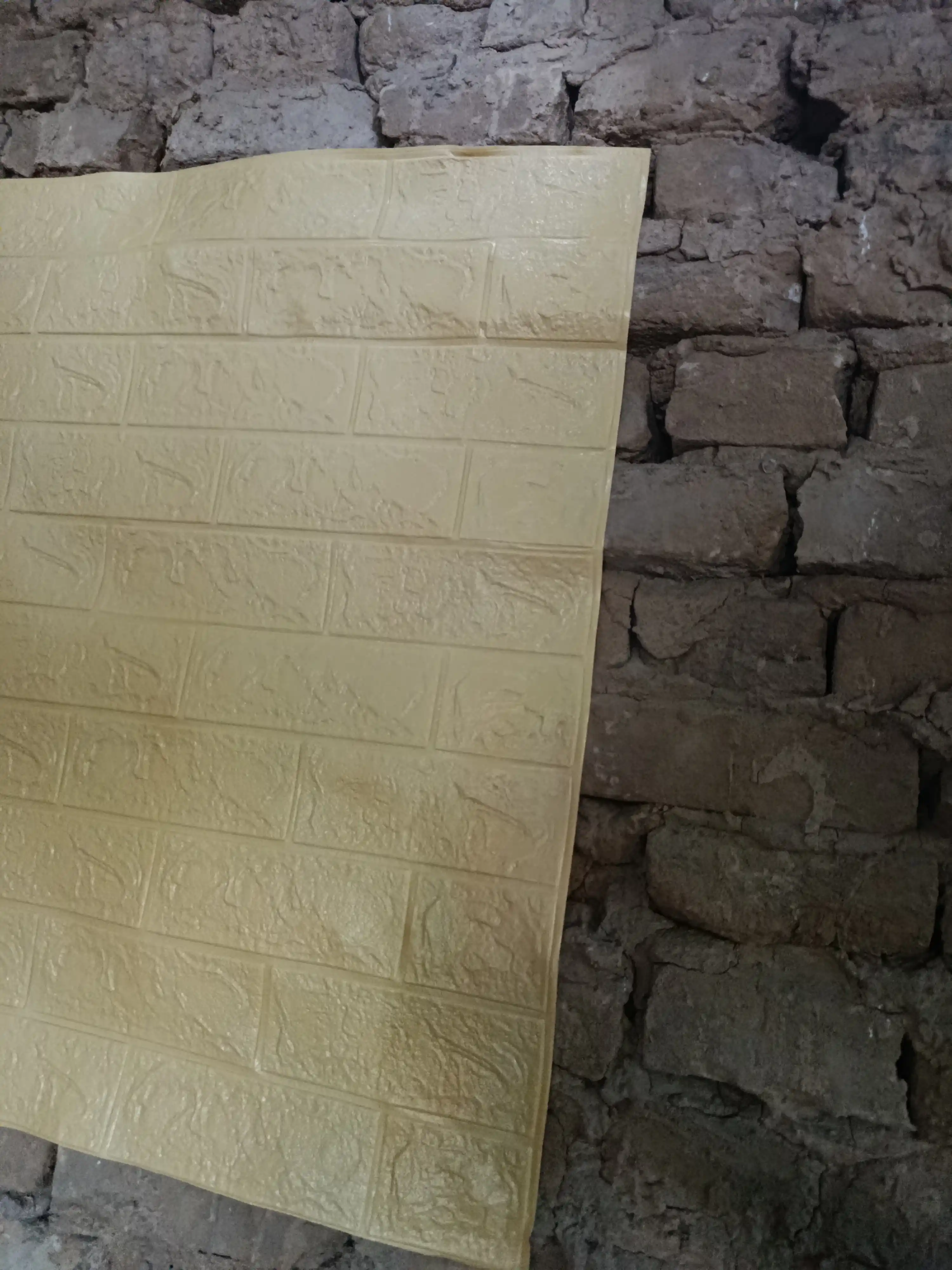 Devor uchun varaqli panellar, o‘z-o‘ziga yopishuvchi, plitka uslubida 3D oboy