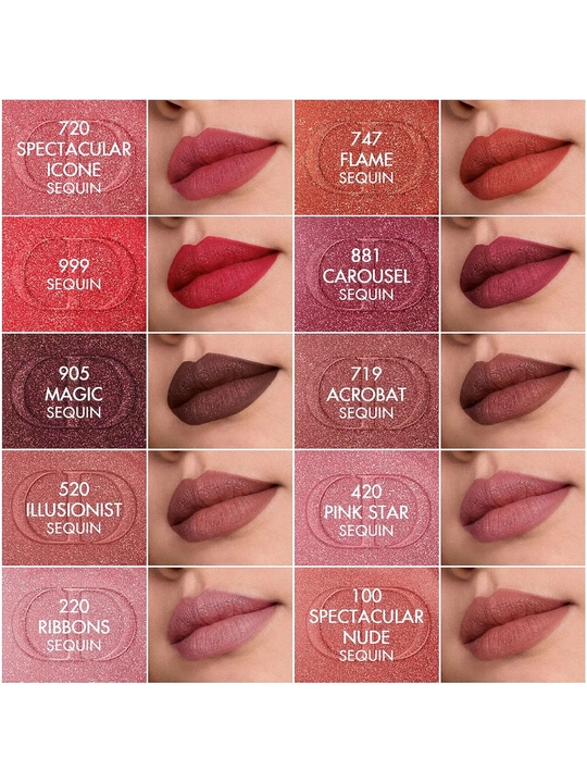 Блеск и помада 2 в 1 Dior Rouge Dior Sequin Liquid Duo 220 стойкий глянцевый финиш
